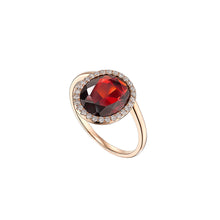 Load image into Gallery viewer, DELUXE OVAL GARNET RING IN PLAIN SHANK