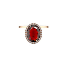 Load image into Gallery viewer, DELUXE OVAL GARNET RING IN PLAIN SHANK