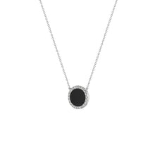 Load image into Gallery viewer, DELUXE OVAL ONYX DIAMOND NECKLACE