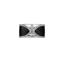 Load image into Gallery viewer, 812 COLLECTION BLACK ENAMAL DOUBLE RING