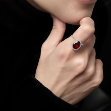 Load image into Gallery viewer, DELUXE OVAL GARNET DIAMOND RING