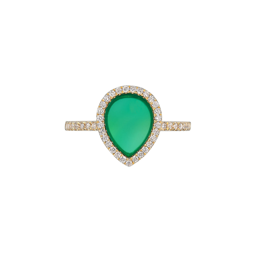 LOVE NO.12 CHRYSOPRASE DIAMOND RING