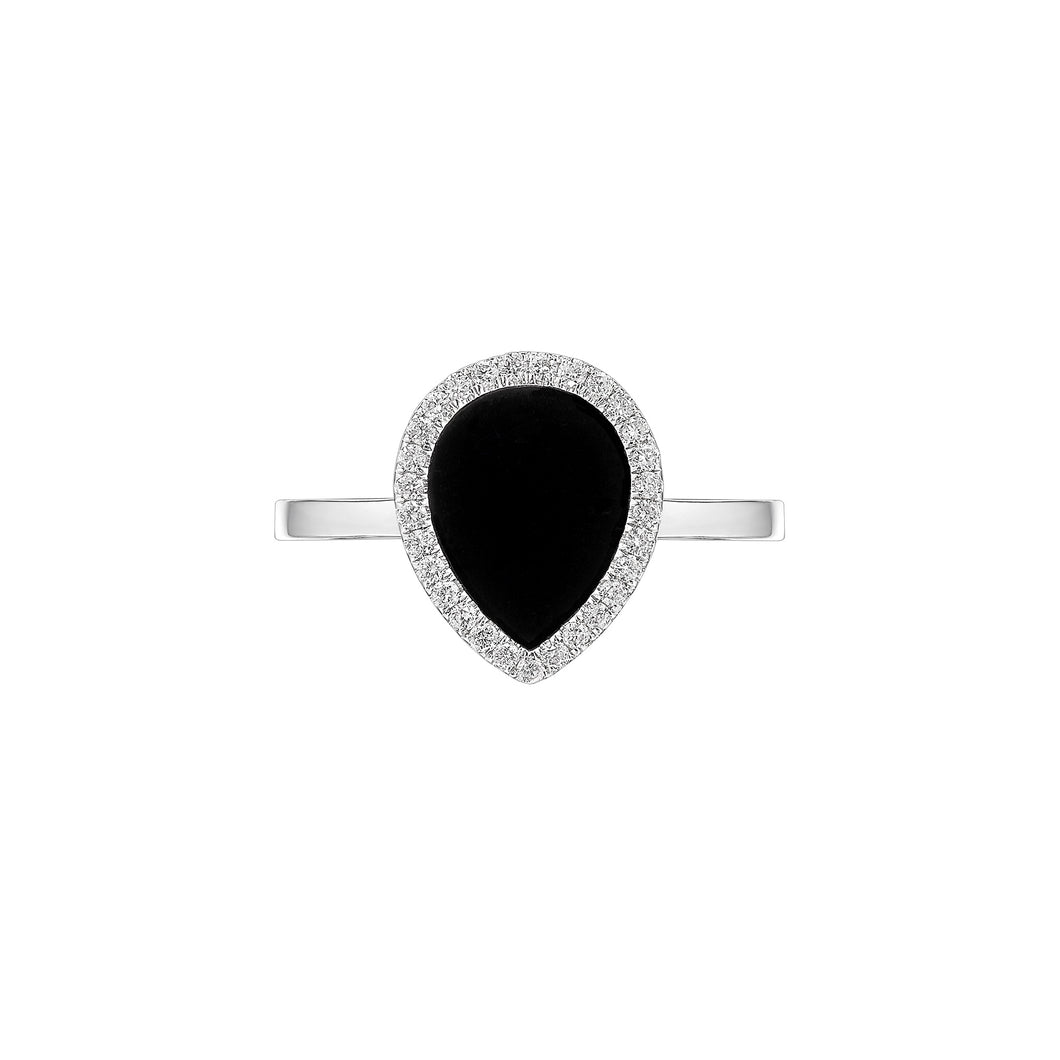 LOVE NO.12 ONYX RING WITH PLAIN SHANK