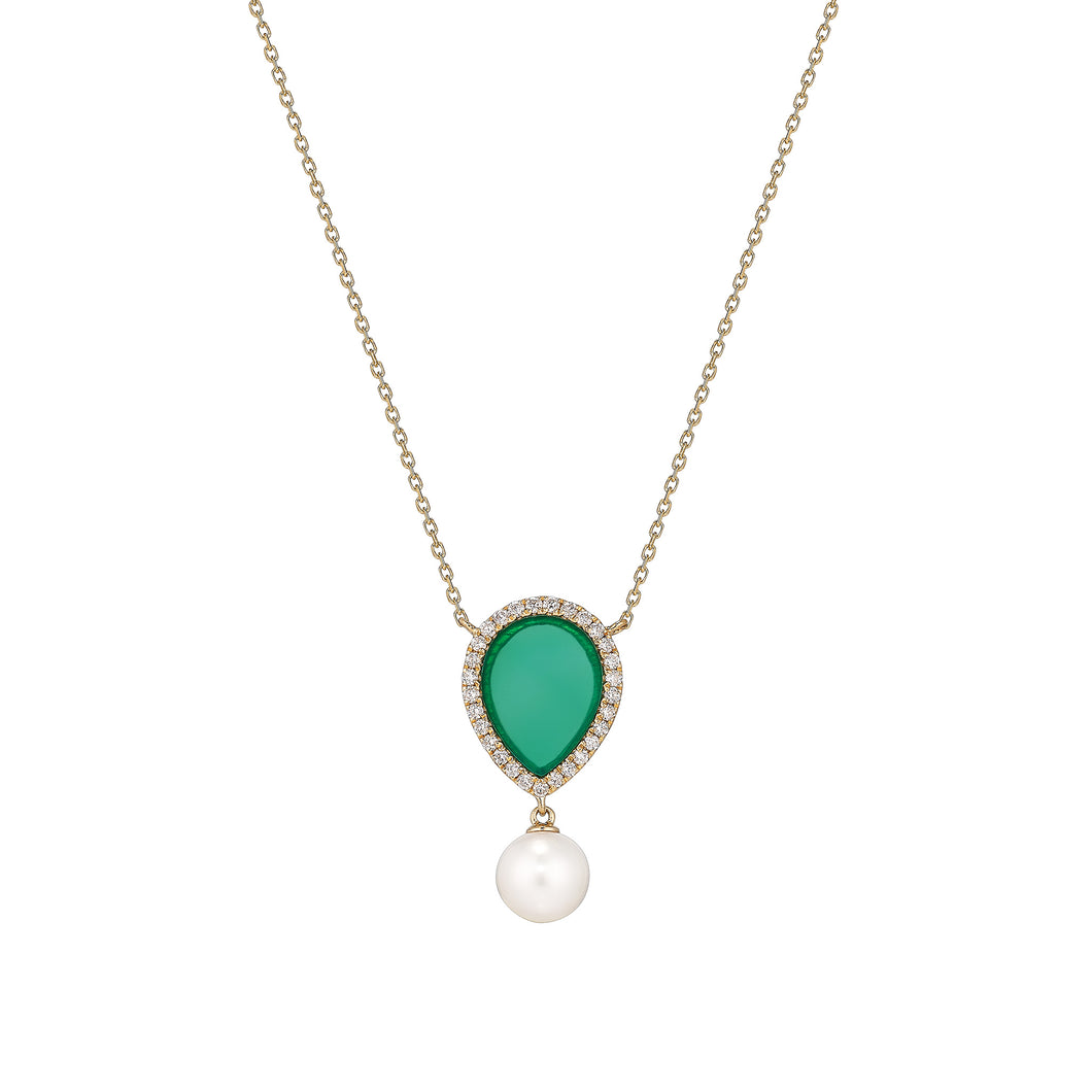 LOVE NO.12 CHRYSOPRASE DIAMOND NECKLACE