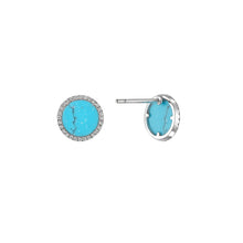 Load image into Gallery viewer, COLOUR HALO TURQUOISE DIAMOND STUDS
