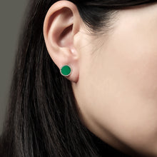 Load image into Gallery viewer, COLOUR HALO MALACHITE DIAMOND STUDS
