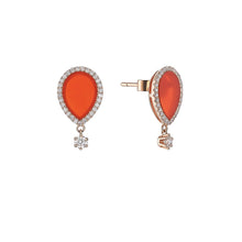 Load image into Gallery viewer, LOVE NO.12 CARNELIAN DIAMOND EARRINGS
