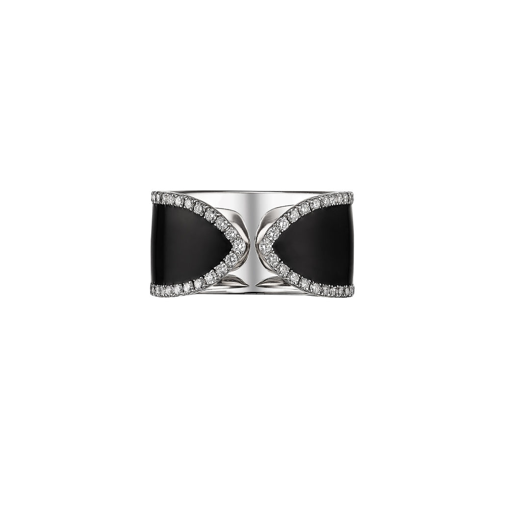 812 COLLECTION BLACK ENAMAL DOUBLE RING