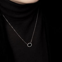 Load image into Gallery viewer, DELUXE OVAL ONYX DIAMOND NECKLACE
