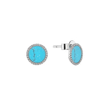 Load image into Gallery viewer, COLOUR HALO TURQUOISE DIAMOND STUDS
