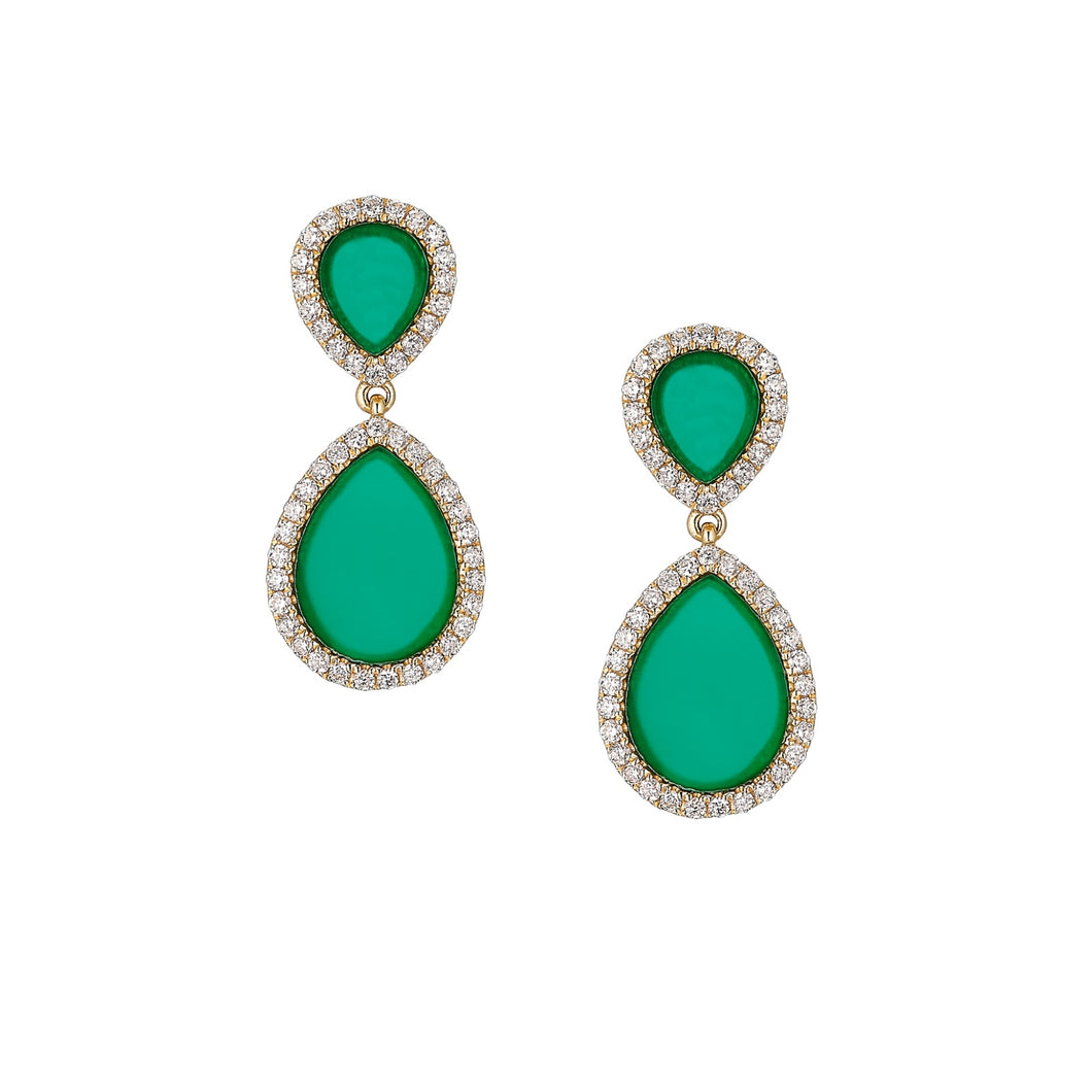 LOVE NO.12 CHRYSOPRASE DROP EARRINGS